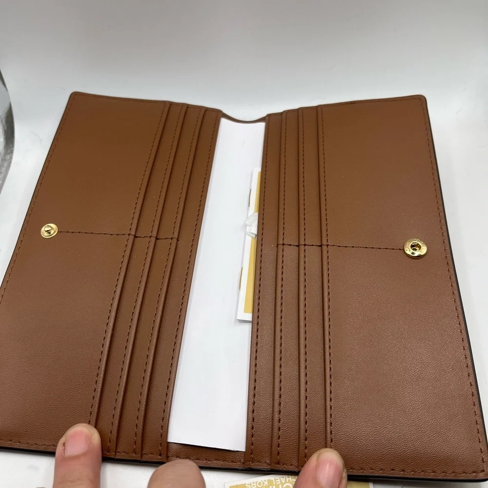 Michael Kors Reed Lg Bifold Pebbled Leather Snap Wallet Card Case. NWT